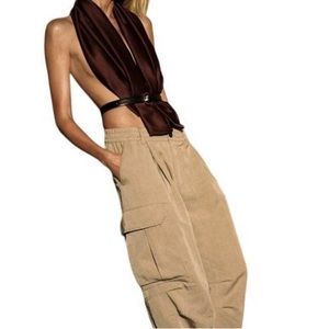 NWT ZARA CARGO PANTS LIMITED EDITION SIZE M-L BEIGE | 2212/479/710